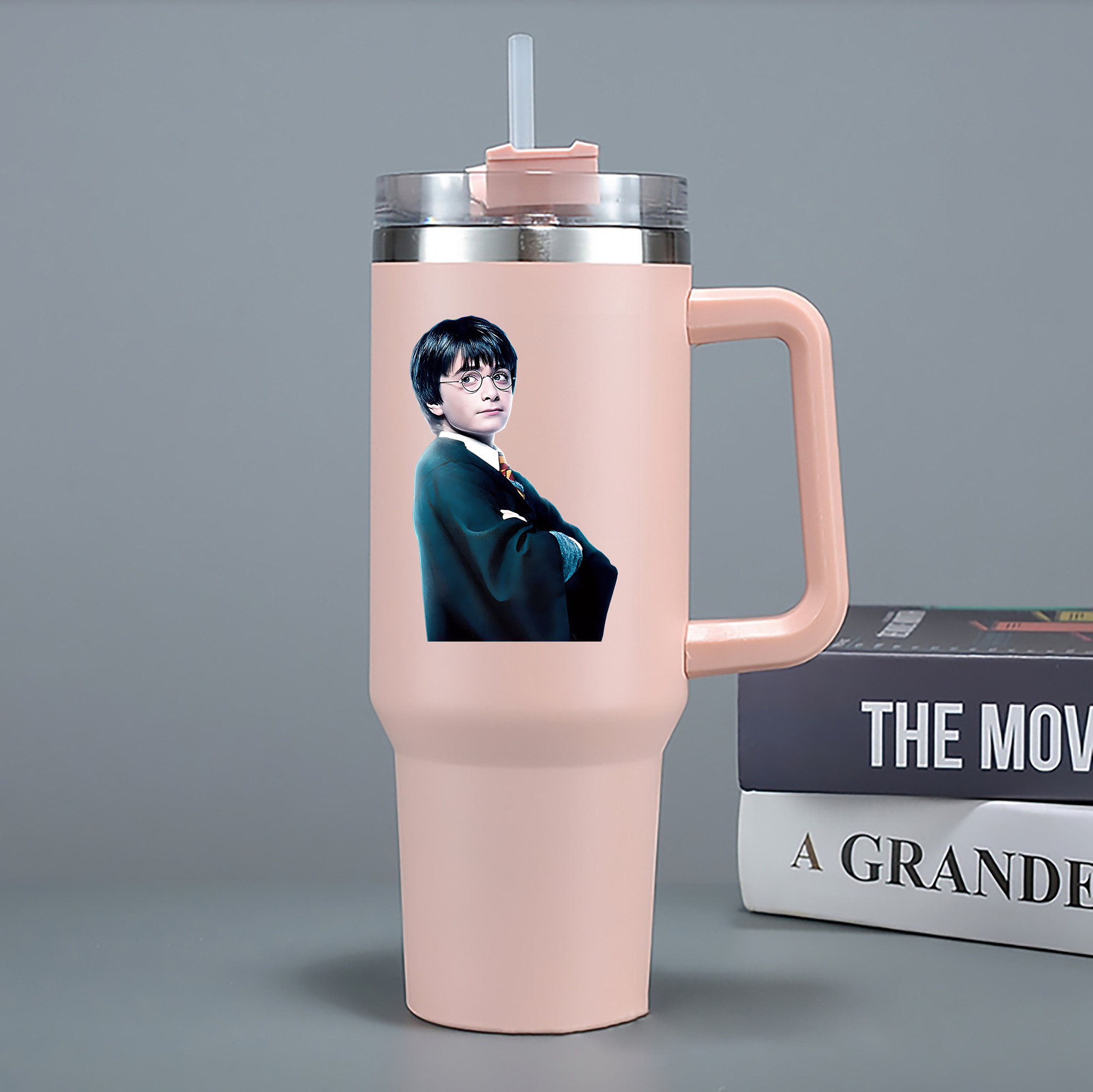 （画像用） Harry Potter ハリー・ポッターシリーズ 1200mL車用タンブラー - クリスタルステッカー（プラスチックストロー付き）